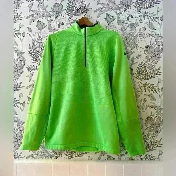 Nike Other - NIKE GOLF TOUR PERFORMANCE THERMA-FIT GREEN 1/2 ZIP PULL OVER FLEECE SIZE L